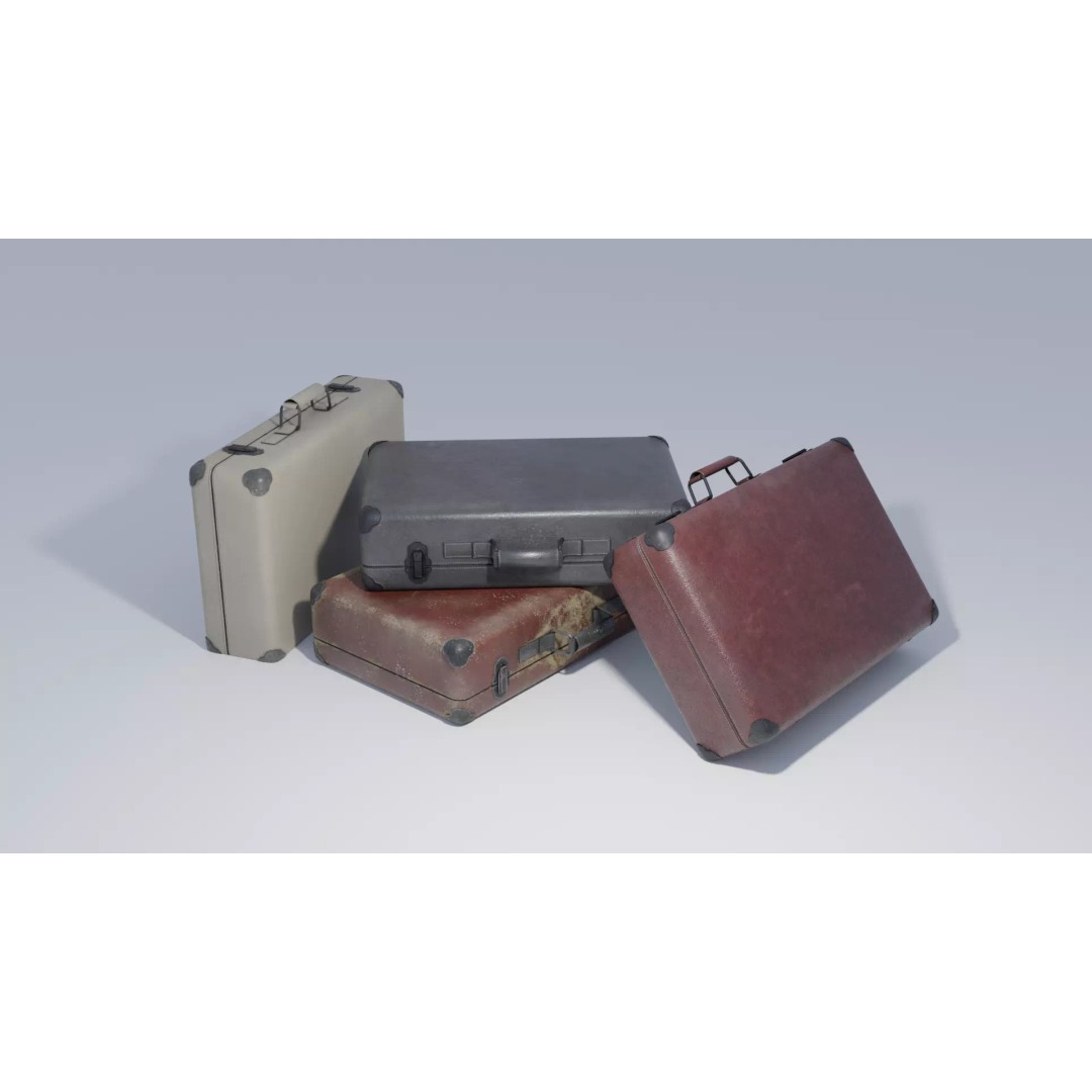 Travel Suitcase 3D Model – Low Poly PBR Asset with Textures - View 2