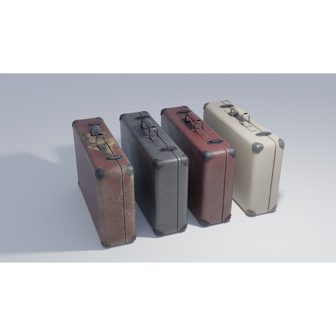 Travel Suitcase 3D Model – Low Poly PBR Asset with Textures - View 3