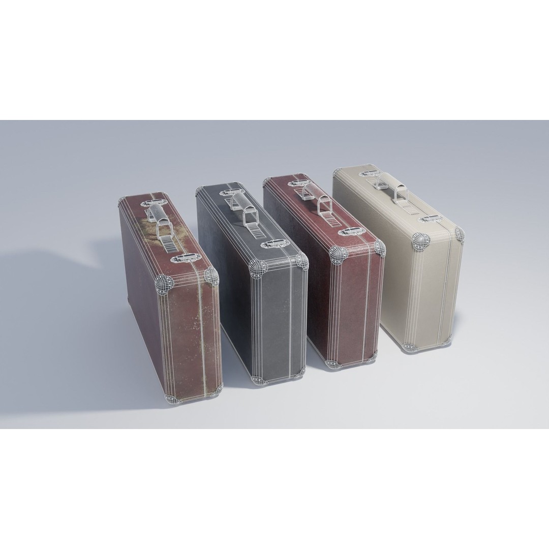 Travel Suitcase 3D Model – Low Poly PBR Asset with Textures - View 4