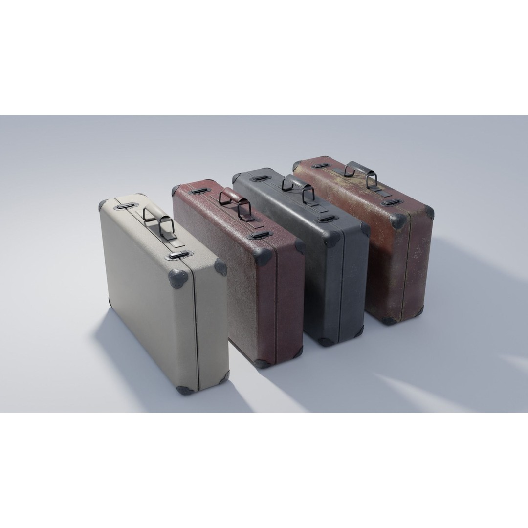 Travel Suitcase 3D Model – Low Poly PBR Asset with Textures - View 6