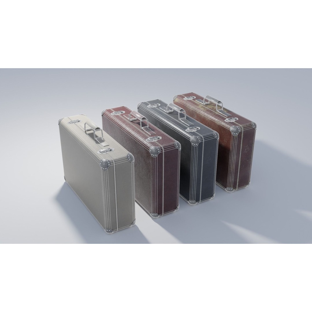 Travel Suitcase 3D Model – Low Poly PBR Asset with Textures - View 7