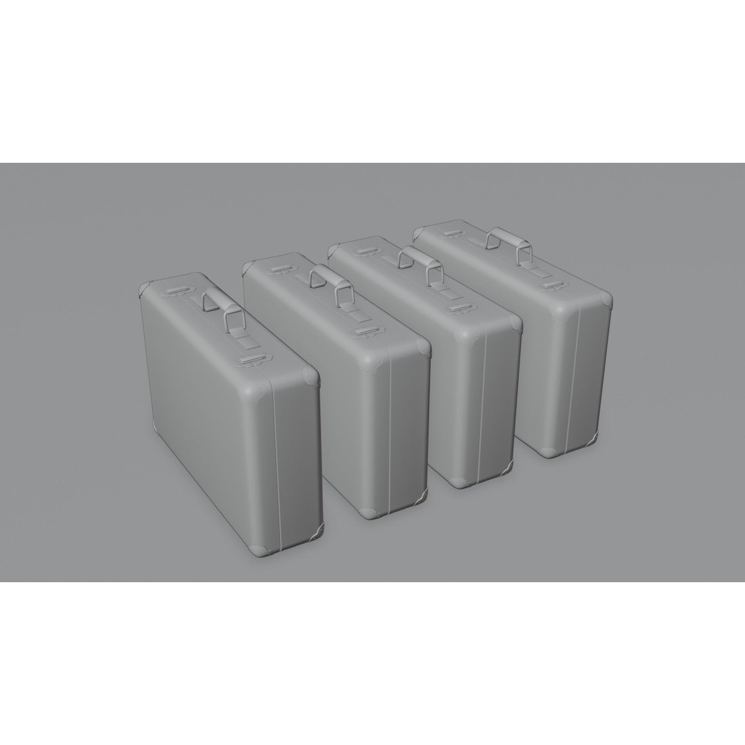 Travel Suitcase 3D Model – Low Poly PBR Asset with Textures - View 8