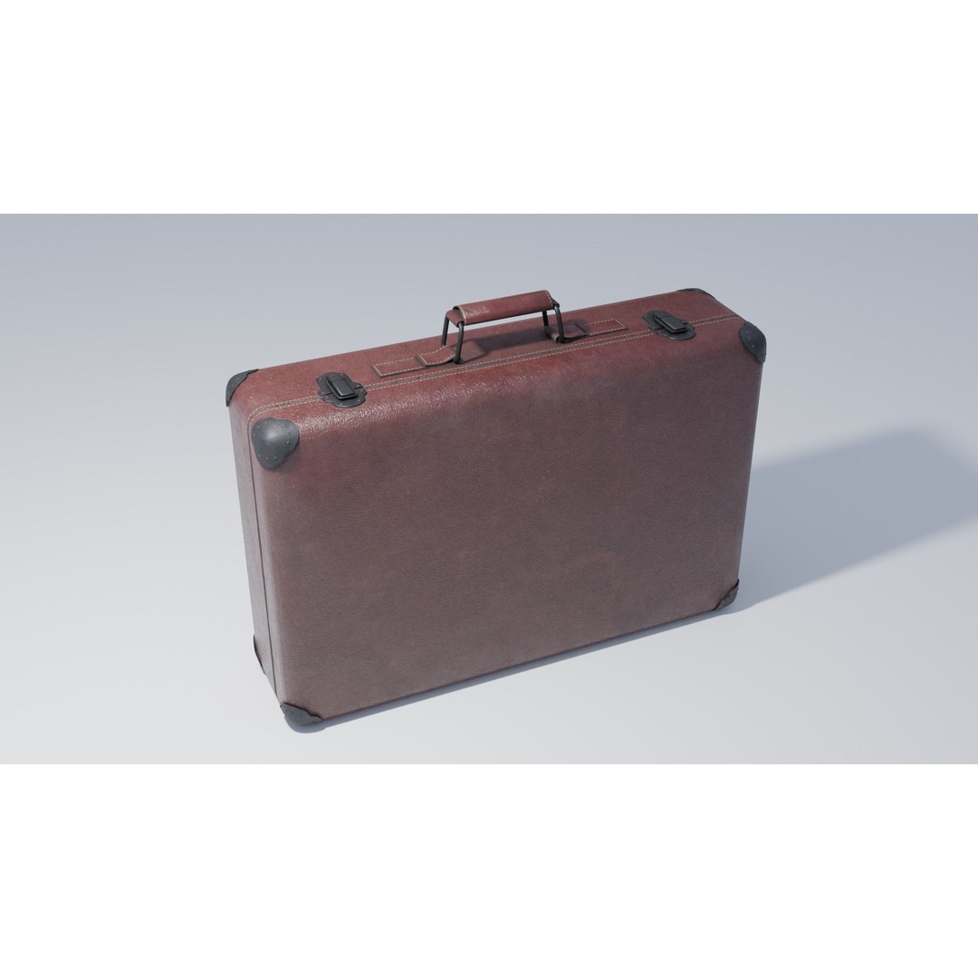 Travel Suitcase 3D Model – Low Poly PBR Asset with Textures - View 9