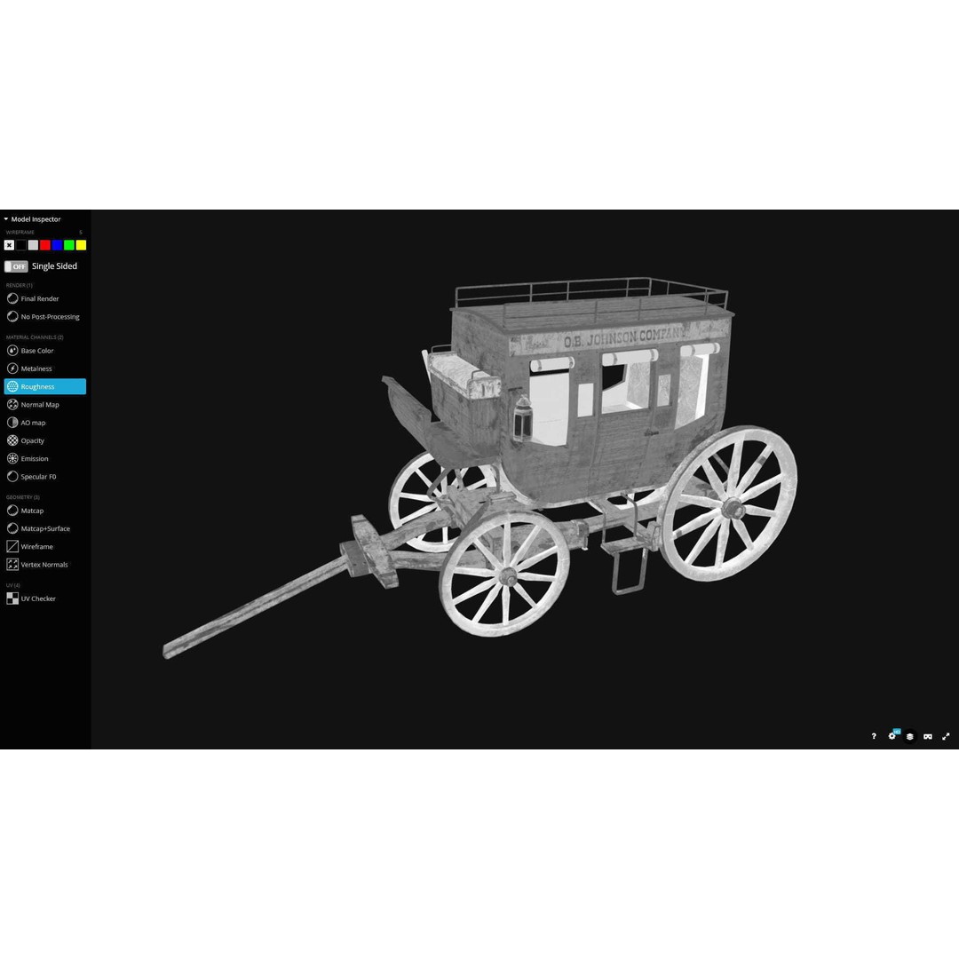 Stagecoach 3D Model – Low Poly Game Ready Asset, FBX, OBJ, Blender - View 13