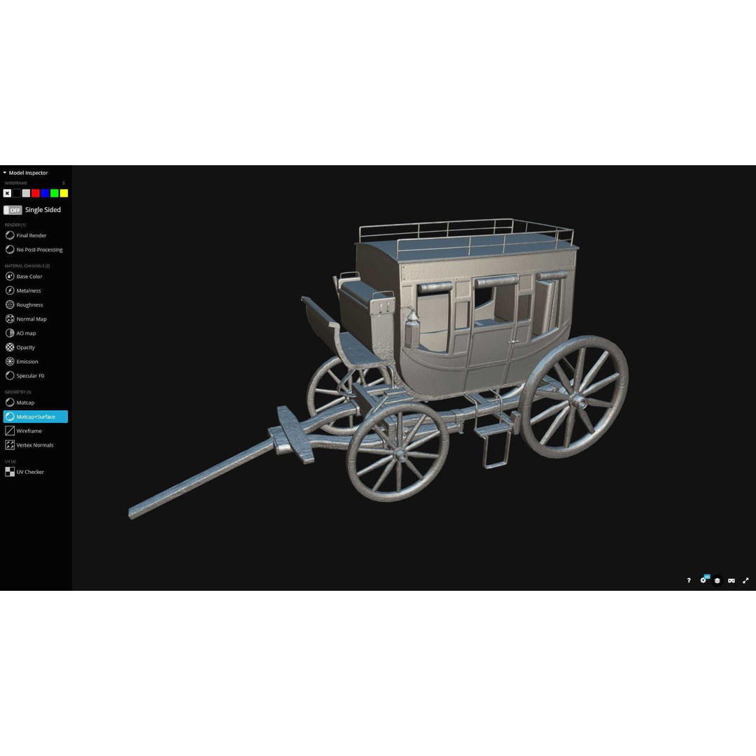 Stagecoach 3D Model – Low Poly Game Ready Asset, FBX, OBJ, Blender - View 16