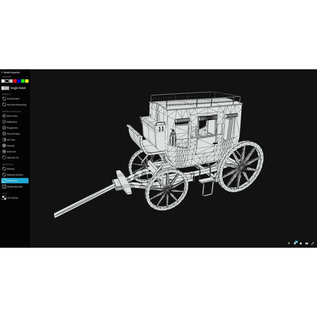 Stagecoach 3D Model – Low Poly Game Ready Asset, FBX, OBJ, Blender - View 17