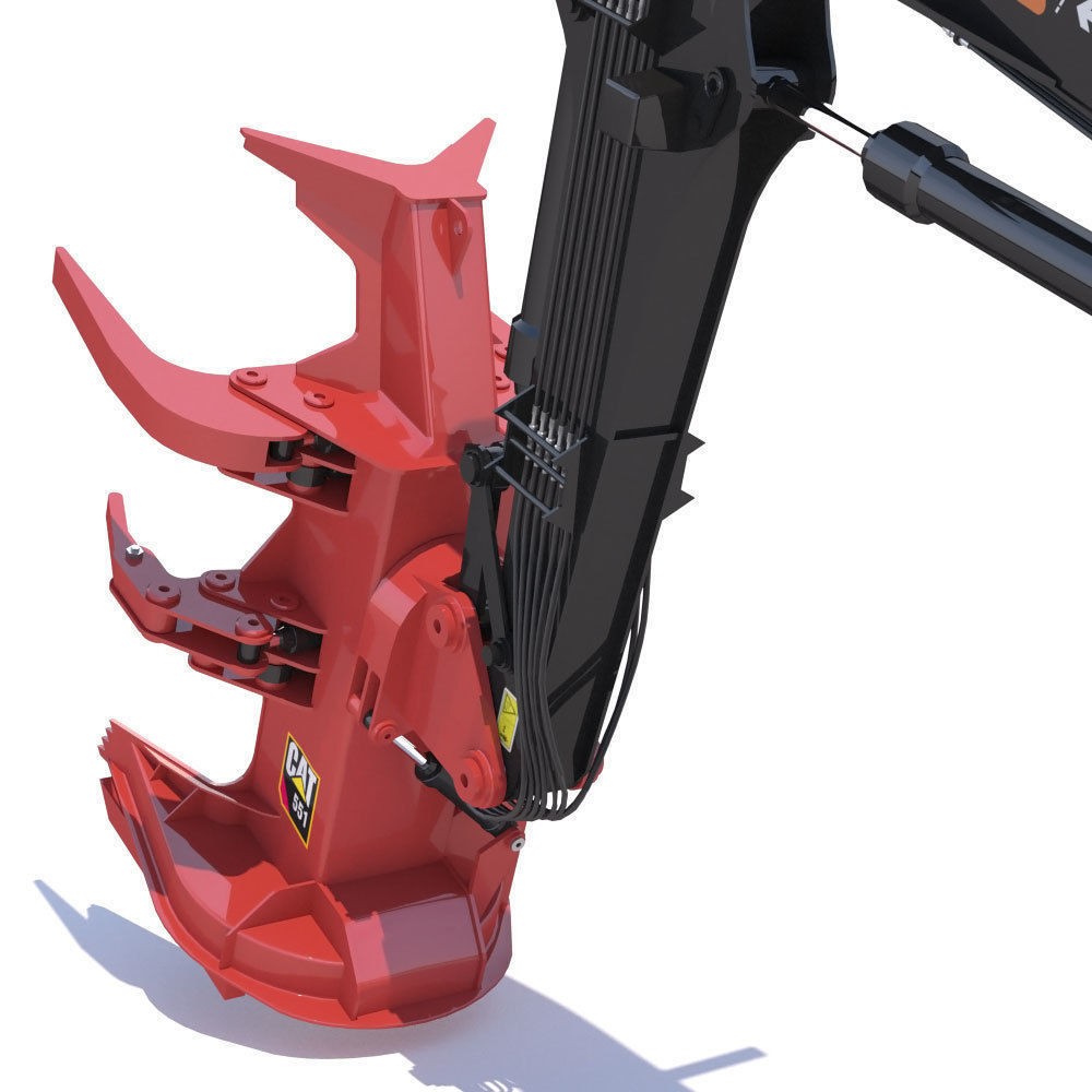Tracked Feller Buncher Cat 551 3D Model – High Poly Industrial Vehicle, FBX