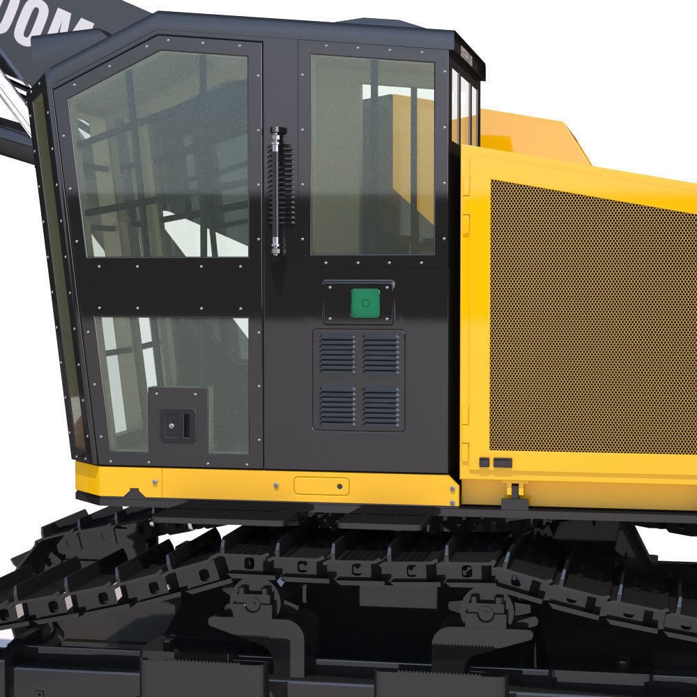 Tracked Feller Buncher Cat 551 3D Model – High Poly Industrial Vehicle, FBX - View 10