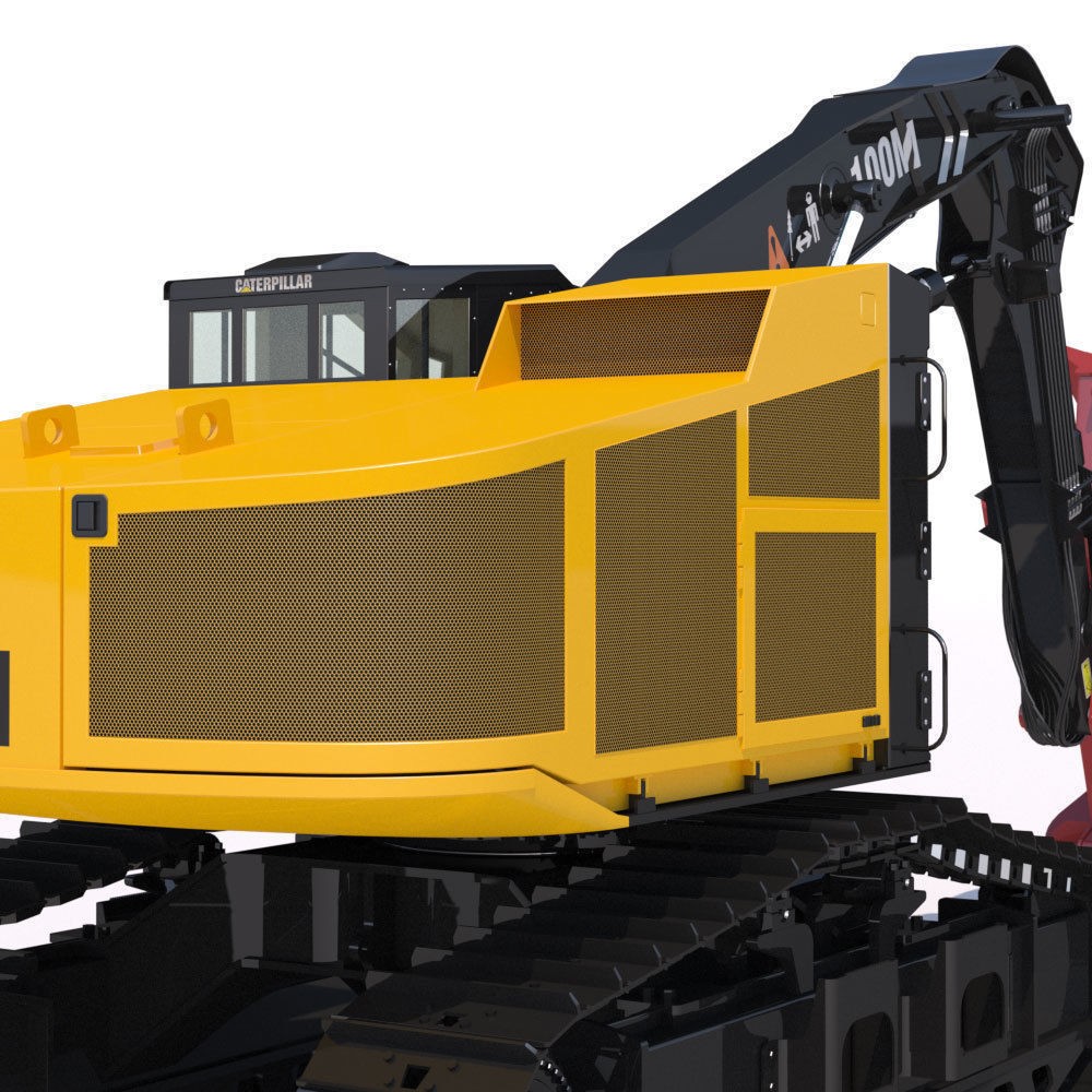 Tracked Feller Buncher Cat 551 3D Model – High Poly Industrial Vehicle, FBX - View 12