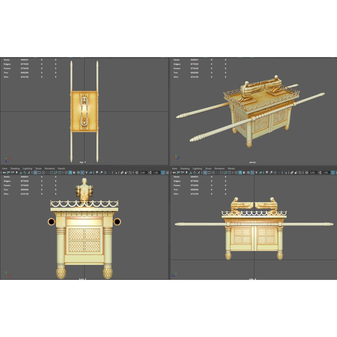 Ark of the Covenant 3D Model – High-Quality Historical Asset, PBR - View 9