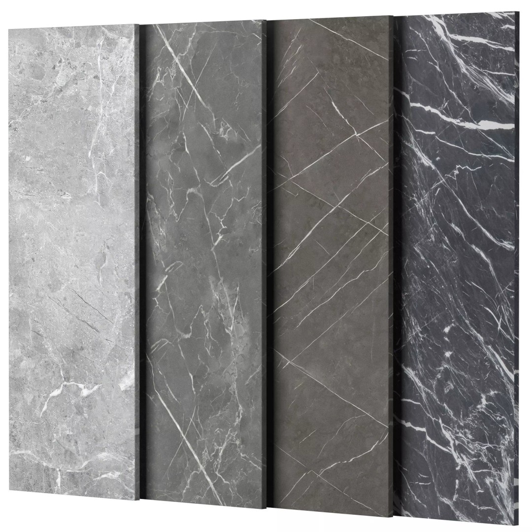 Marble Porcelain Tiles Set 3D Model – Glossy & Matte Textures, PBR