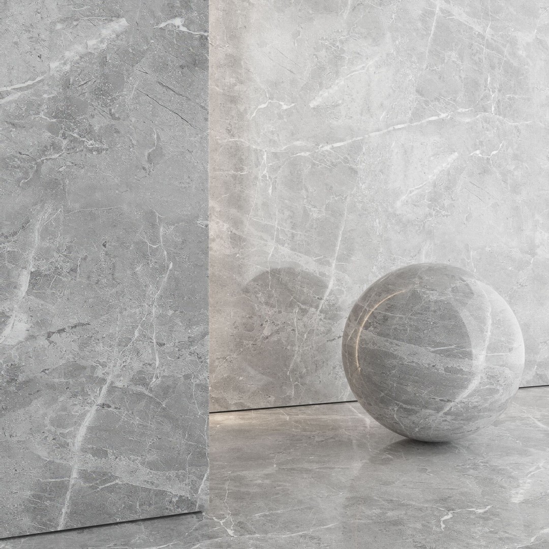 Marble Porcelain Tiles Set 3D Model – Glossy & Matte Textures, PBR - View 4