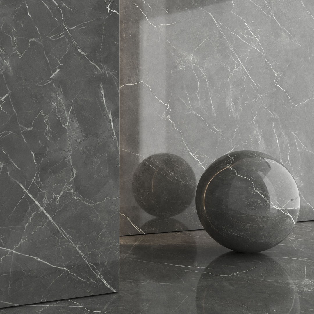 Marble Porcelain Tiles Set 3D Model – Glossy & Matte Textures, PBR - View 5