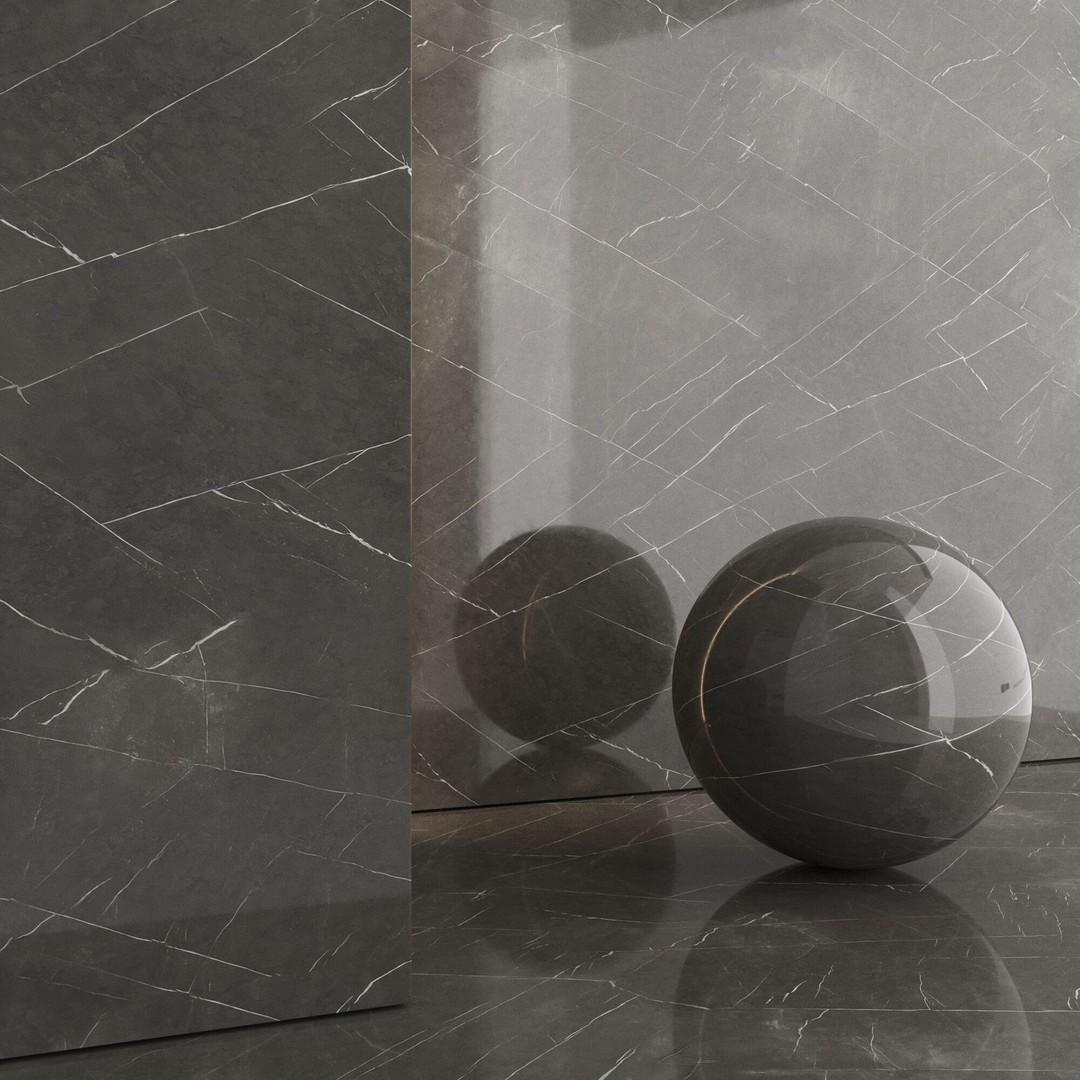 Marble Porcelain Tiles Set 3D Model – Glossy & Matte Textures, PBR - View 6