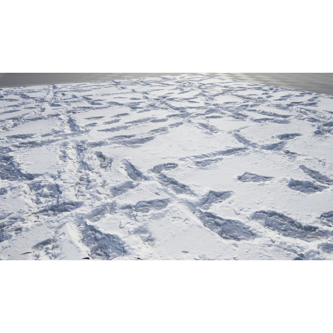 Snow Area Materials 3D Model – Low Poly PBR Textures, UE Compatible - View 12