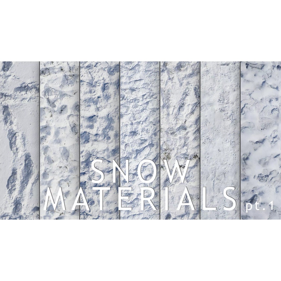 Snow Area Materials 3D Model – Low Poly PBR Textures, UE Compatible - View 2