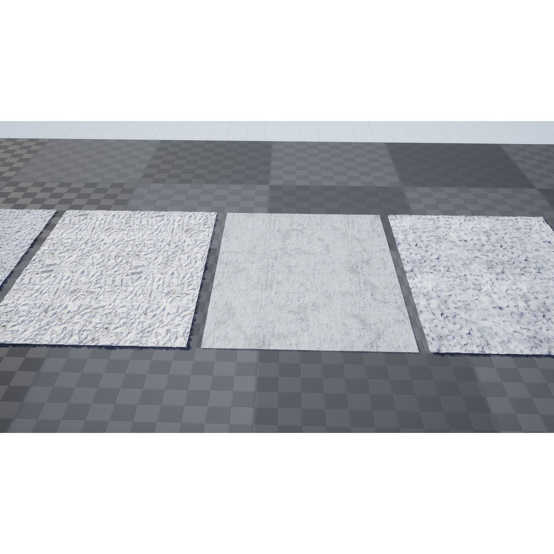 Snow Area Materials 3D Model – Low Poly PBR Textures, UE Compatible - View 6