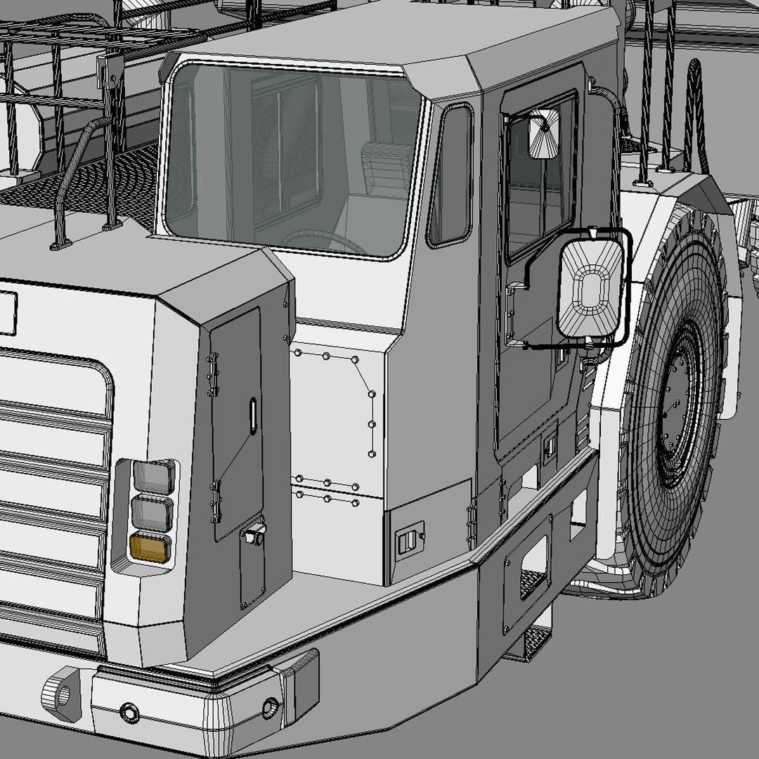 Underground Mining Truck Cat AD60 3D Model – High Poly PBR Vehicle, FBX - View 19