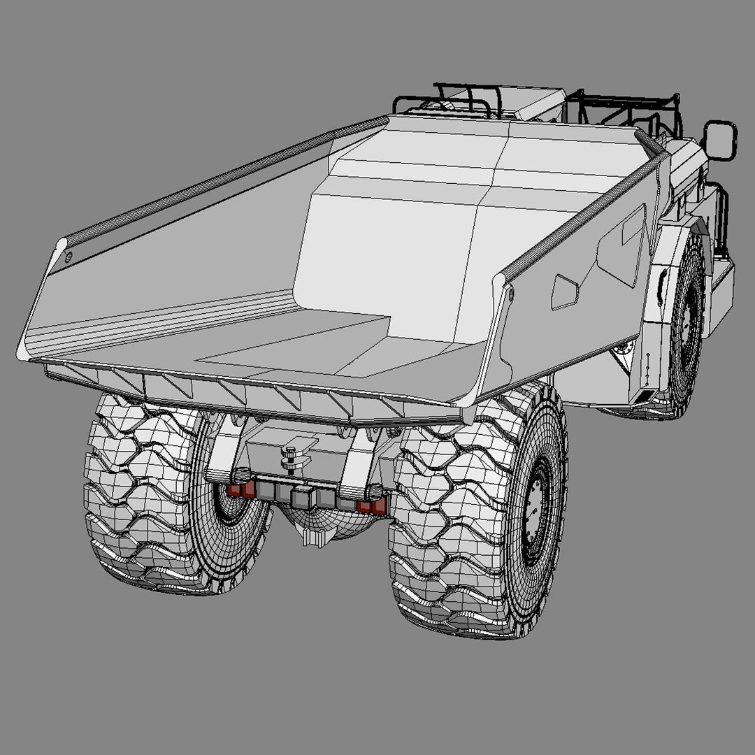 Underground Mining Truck Cat AD60 3D Model – High Poly PBR Vehicle, FBX - View 7