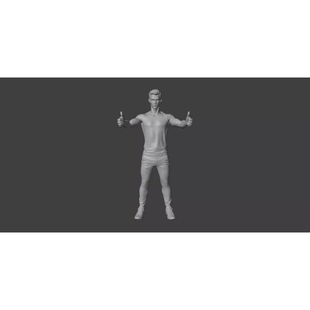 Male Character 3D Model – Low Poly Rigged Base Mesh with PBR Textures - View 2