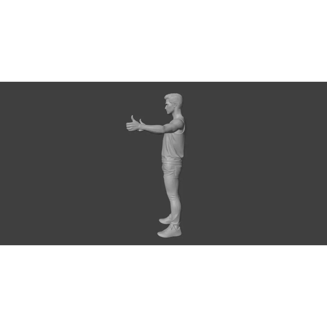 Male Character 3D Model – Low Poly Rigged Base Mesh with PBR Textures - View 3