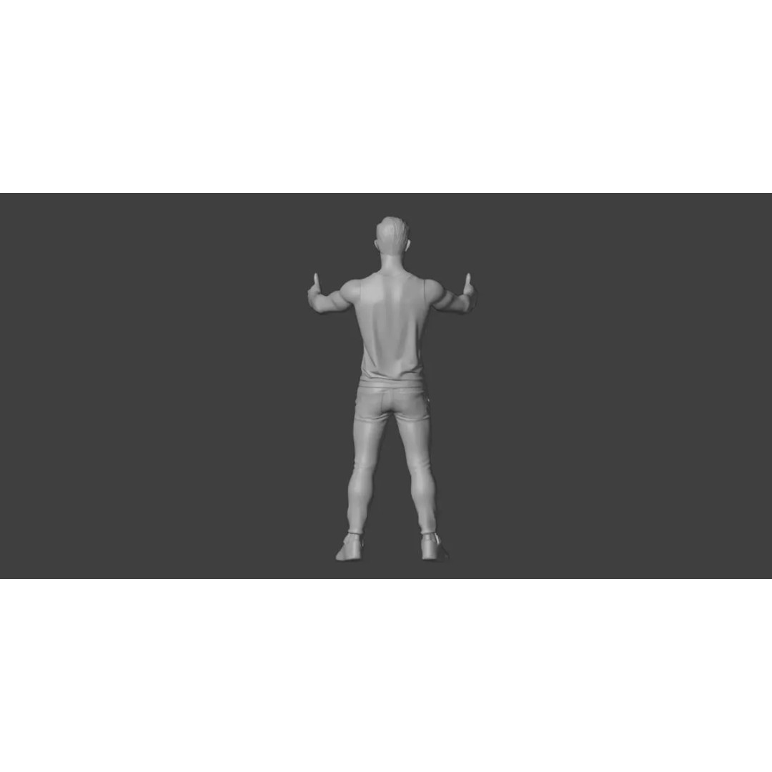 Male Character 3D Model – Low Poly Rigged Base Mesh with PBR Textures - View 4