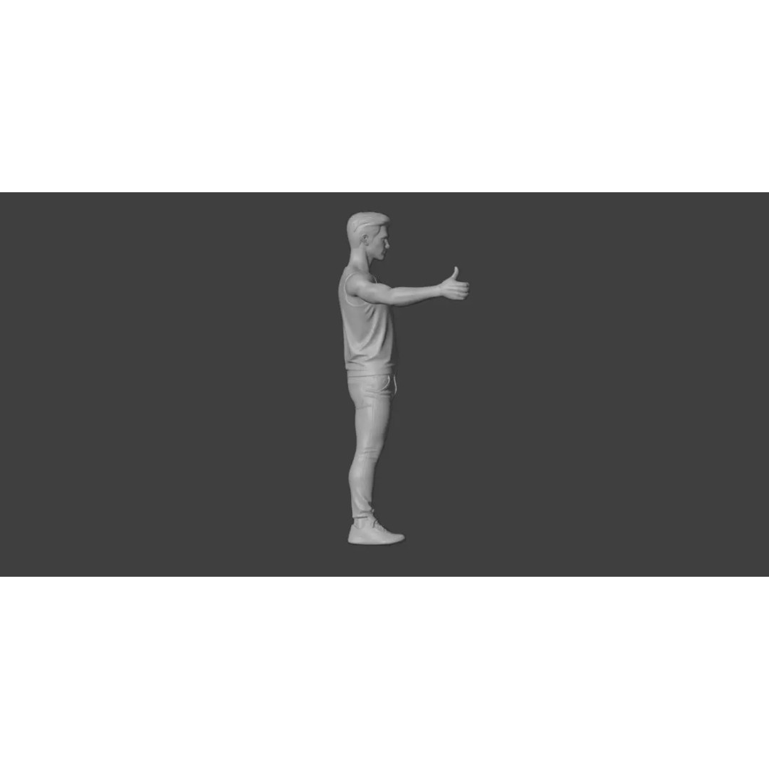 Male Character 3D Model – Low Poly Rigged Base Mesh with PBR Textures - View 5