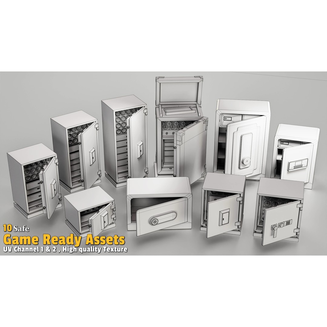 Safe 3D Model – Low Poly Game Asset, PBR Textures, FBX, OBJ