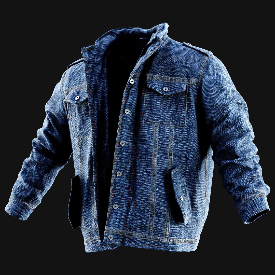 Denim Fabric 3D Model – Smart Materials Collection, Substance Painter - View 3