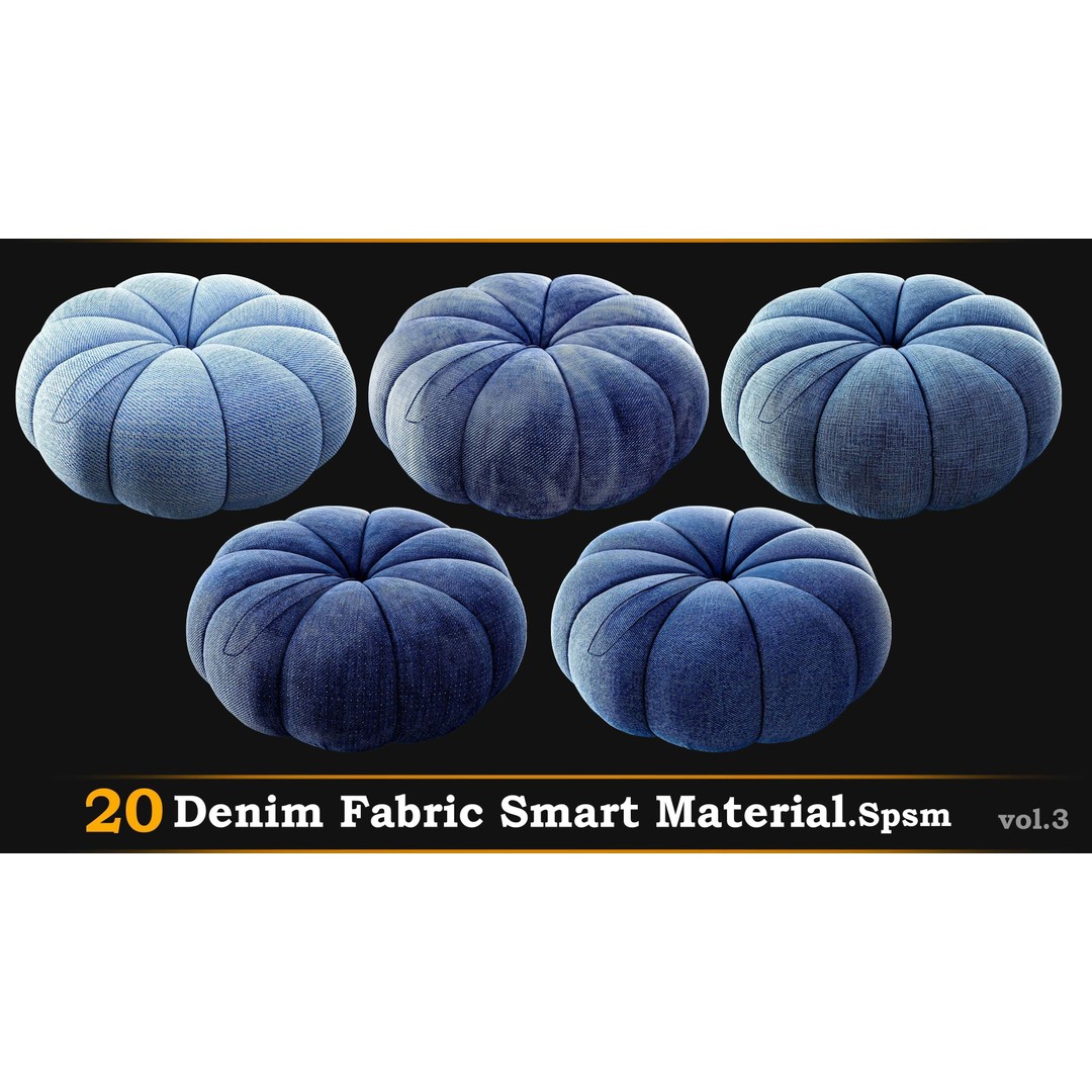 Denim Fabric 3D Model – Smart Materials Collection, Substance Painter - View 4