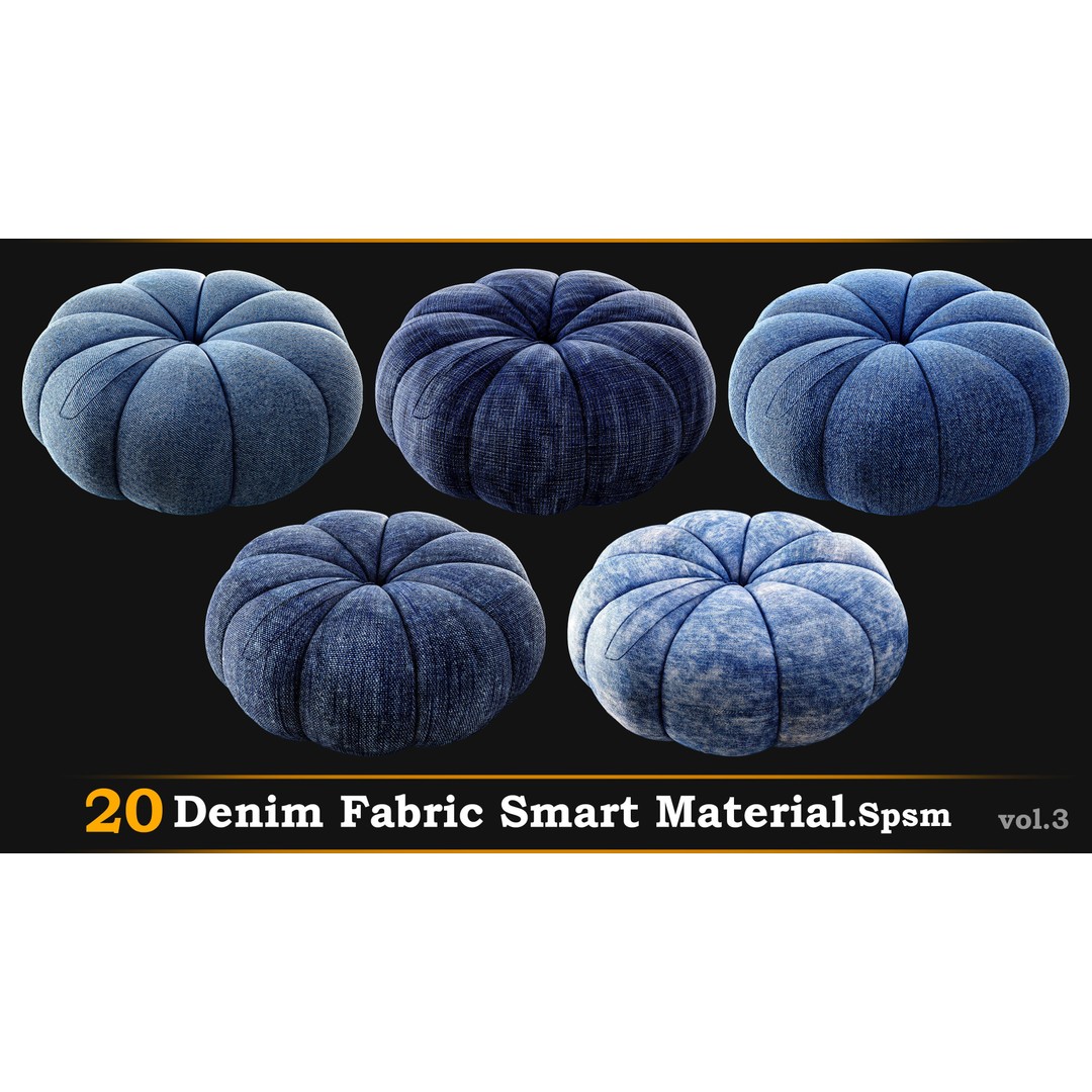 Denim Fabric 3D Model – Smart Materials Collection, Substance Painter - View 5