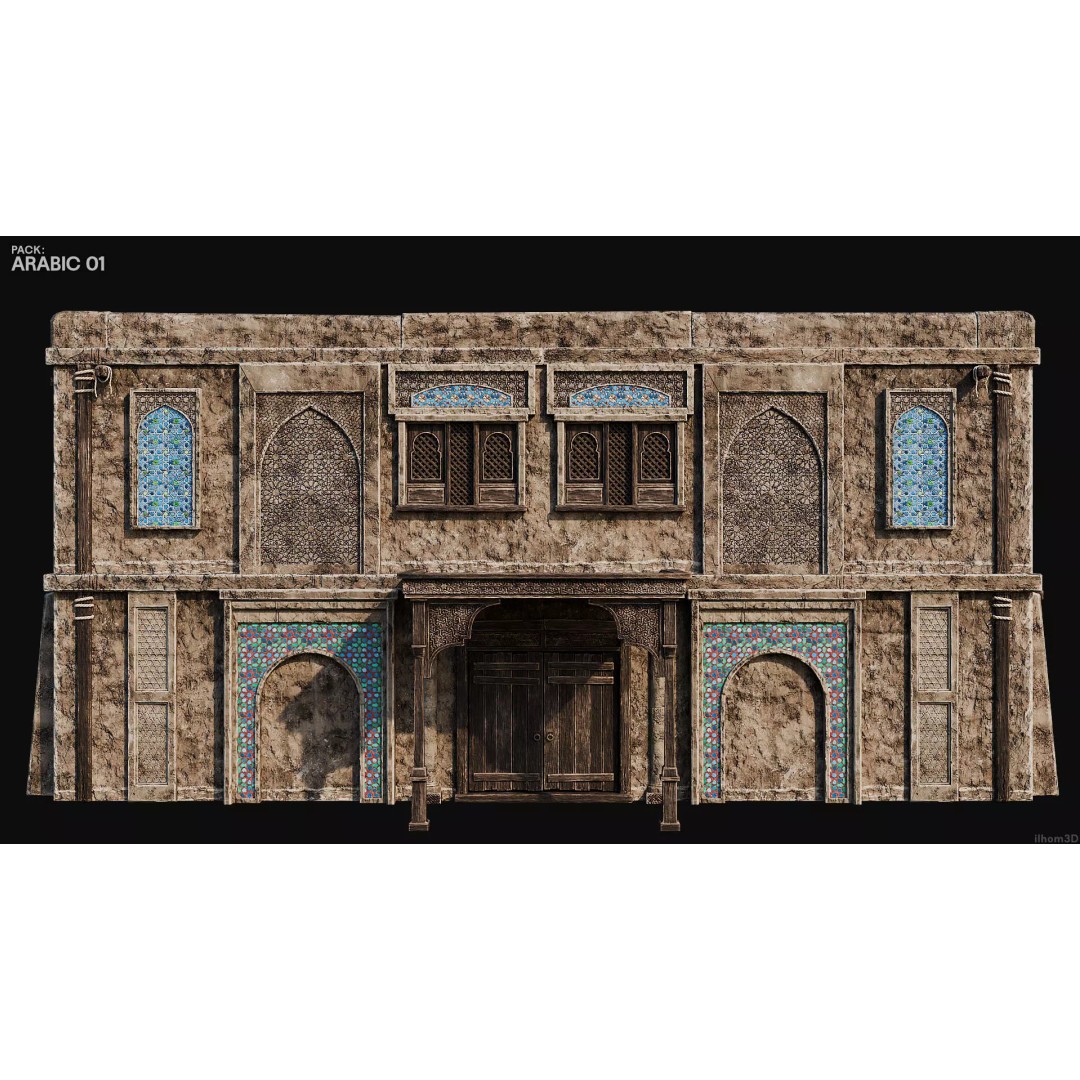 Arabic House 3D Model – Historic Low-Poly Game Asset, FBX, OBJ, Blender - View 19