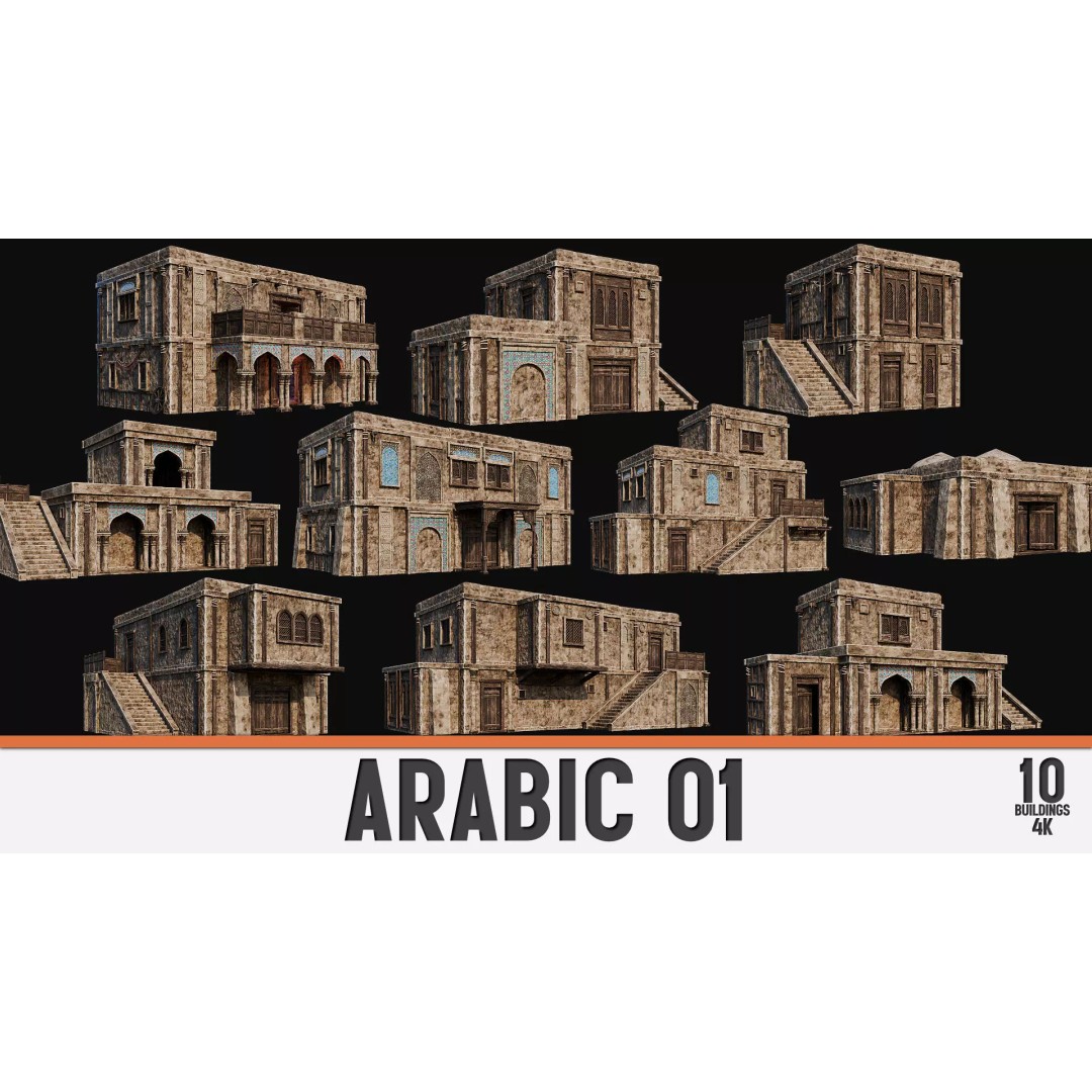 Arabic House 3D Model – Historic Low-Poly Game Asset, FBX, OBJ, Blender - View 2
