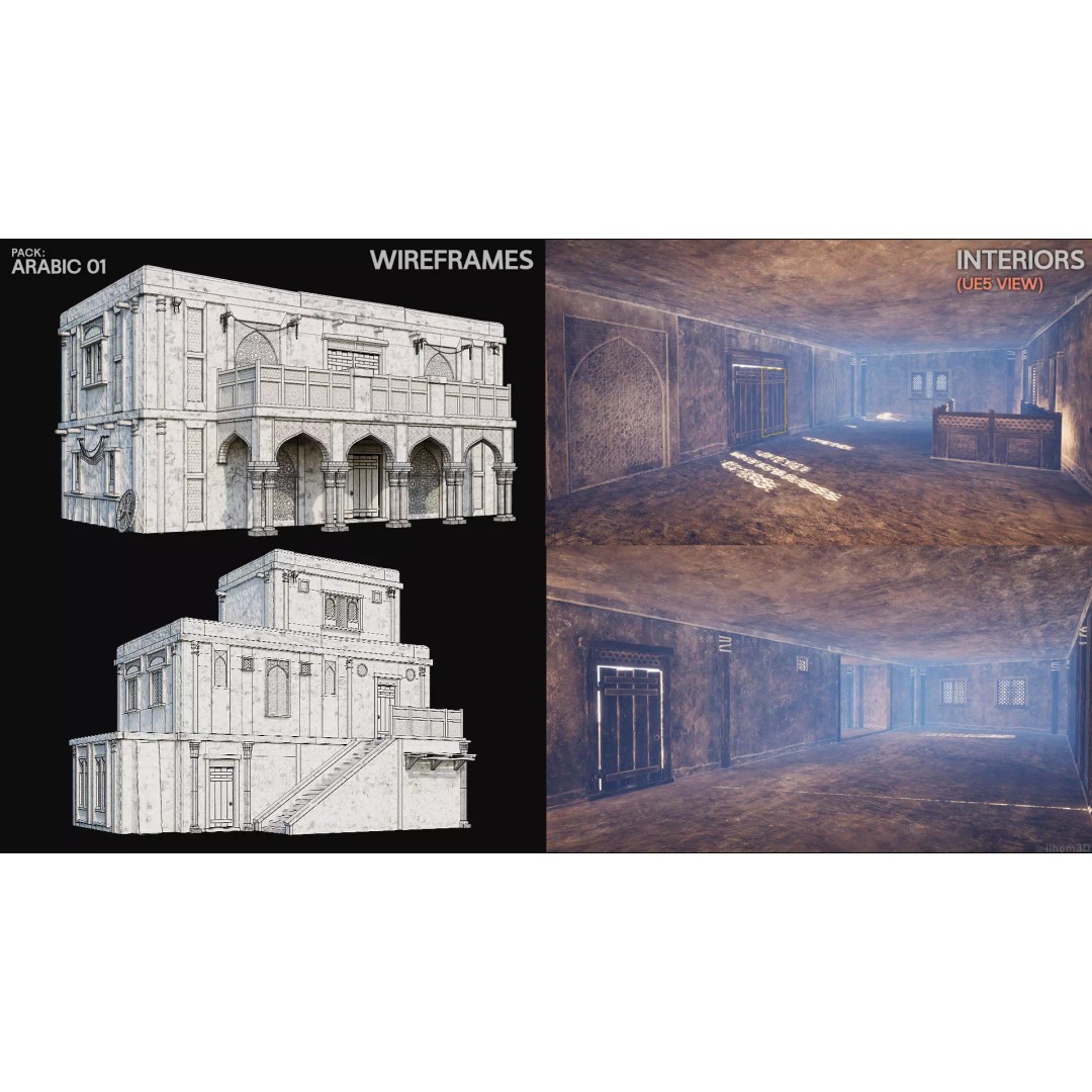 Arabic House 3D Model – Historic Low-Poly Game Asset, FBX, OBJ, Blender - View 3