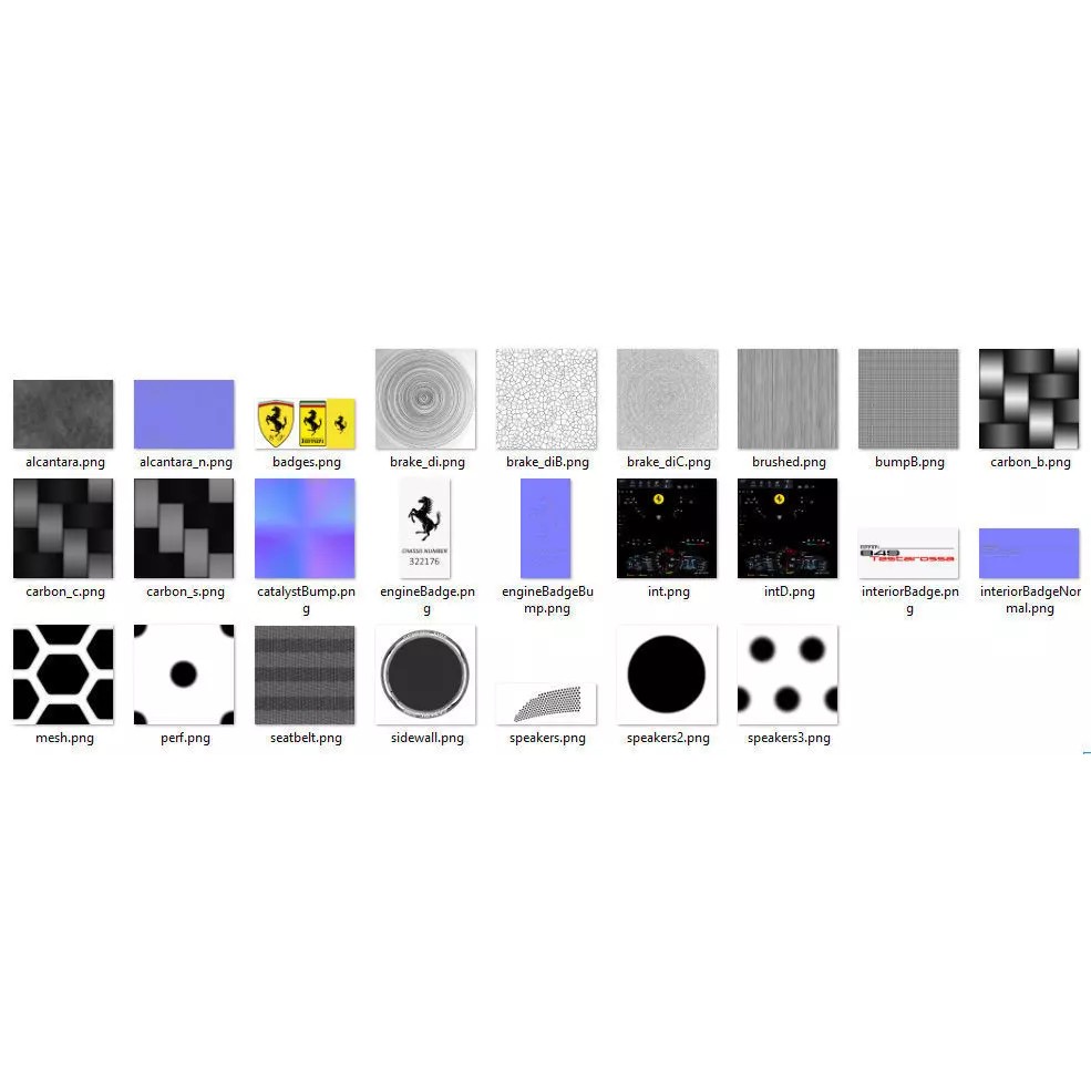 Ferrari 849 Testarossa - Detailed Game-Ready 3D Model