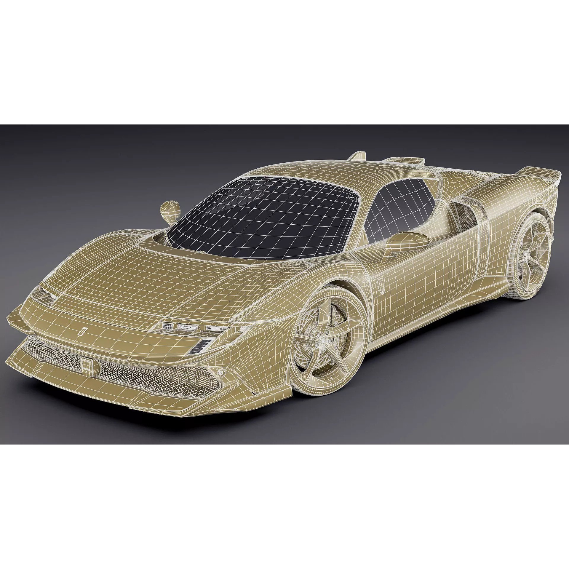Ferrari 849 Testarossa - Detailed Game-Ready 3D Model - View 38