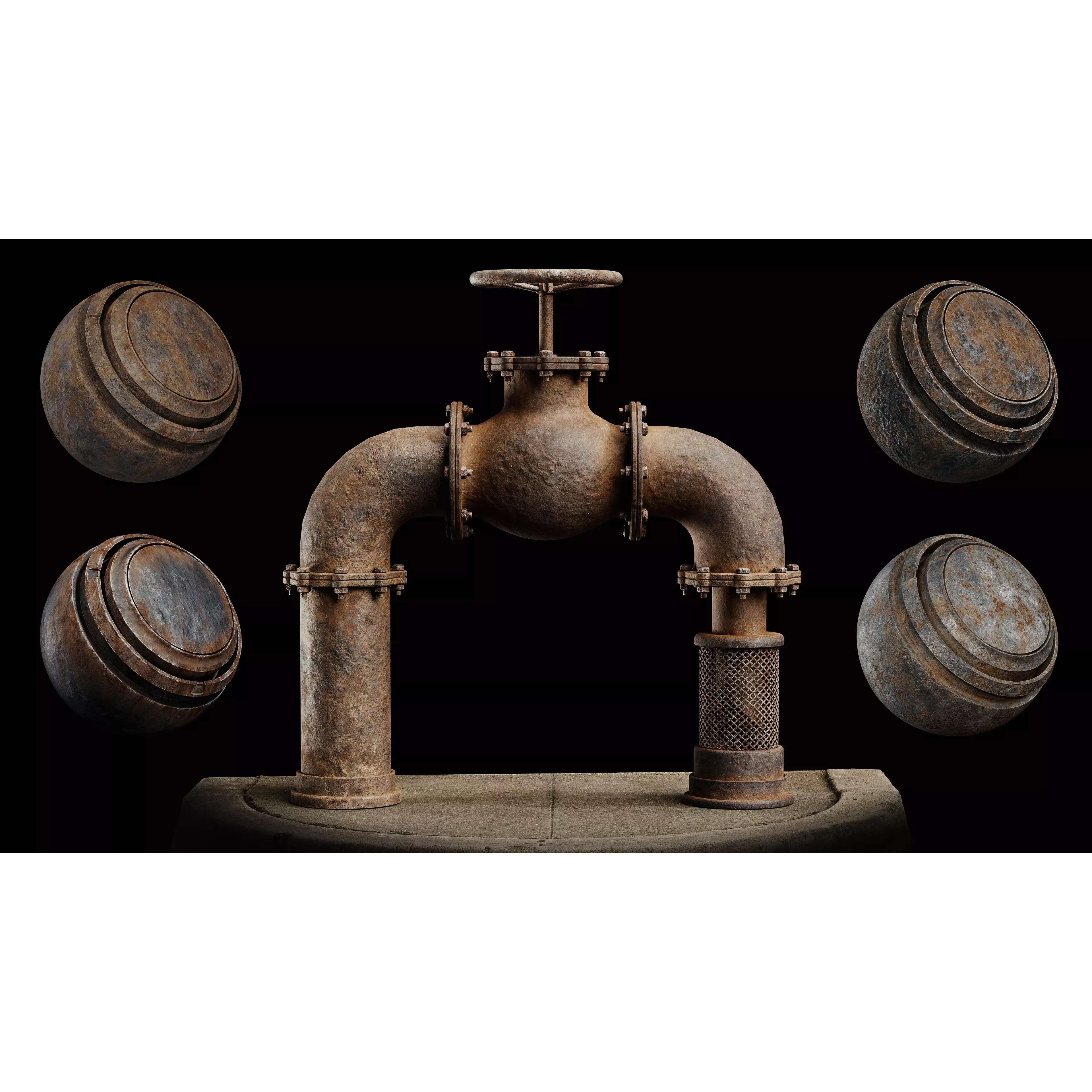 Metal Damaged Smart Materials Vol 03 - Low-Poly Game-Ready 3D Model - View 6