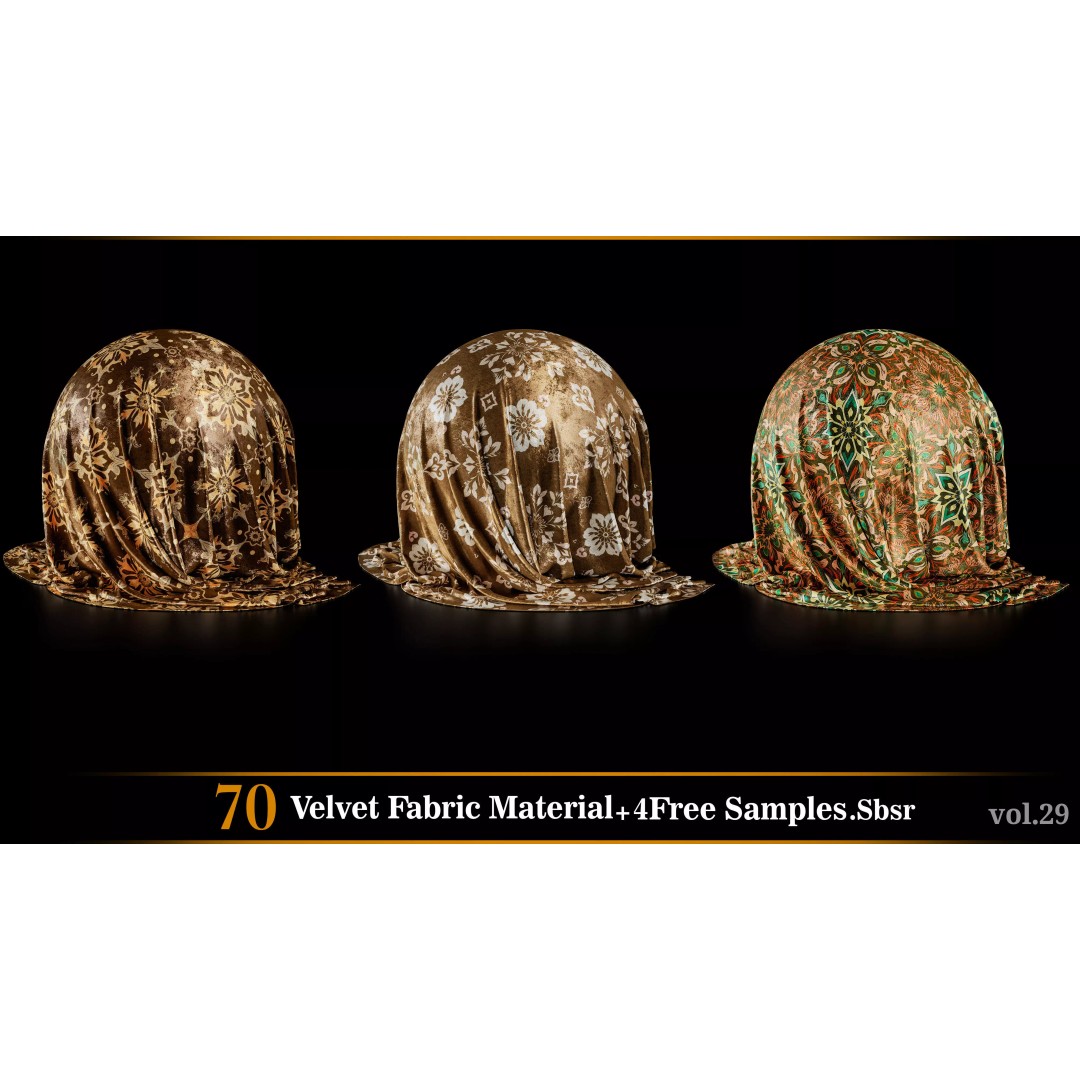 Velvet Fabric Material 3D Model – Textures for Game Art, SBSAR - View 12