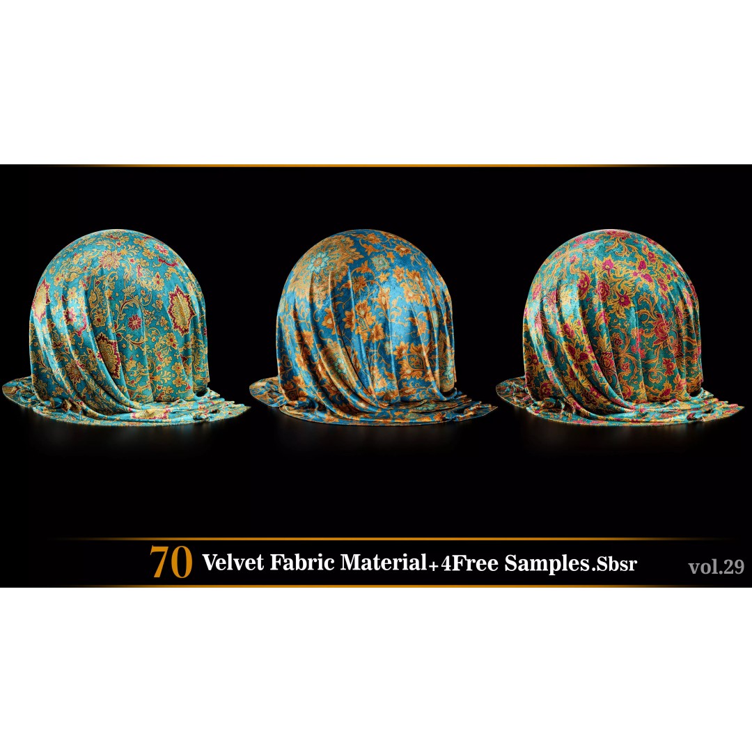 Velvet Fabric Material 3D Model – Textures for Game Art, SBSAR - View 16