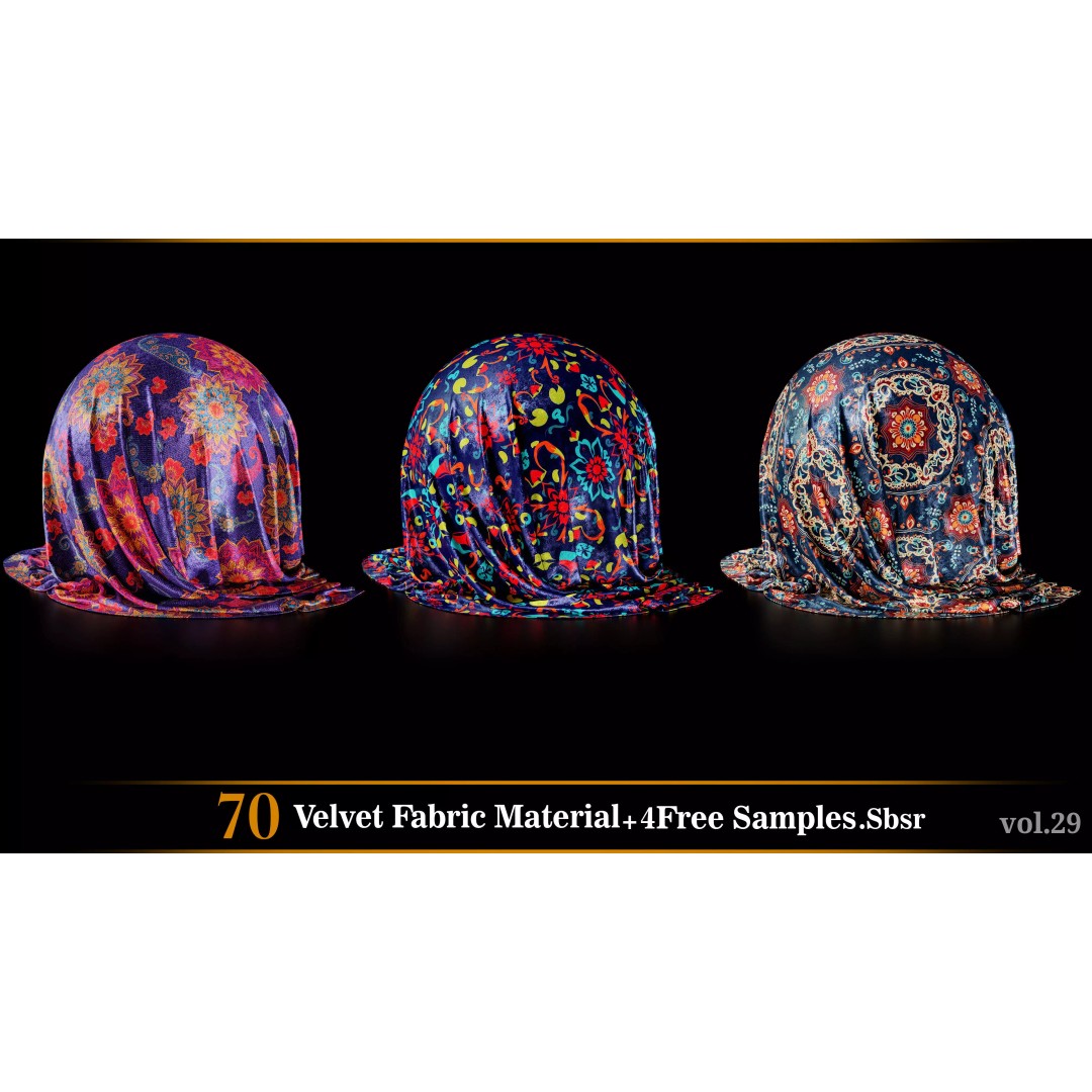 Velvet Fabric Material 3D Model – Textures for Game Art, SBSAR - View 18