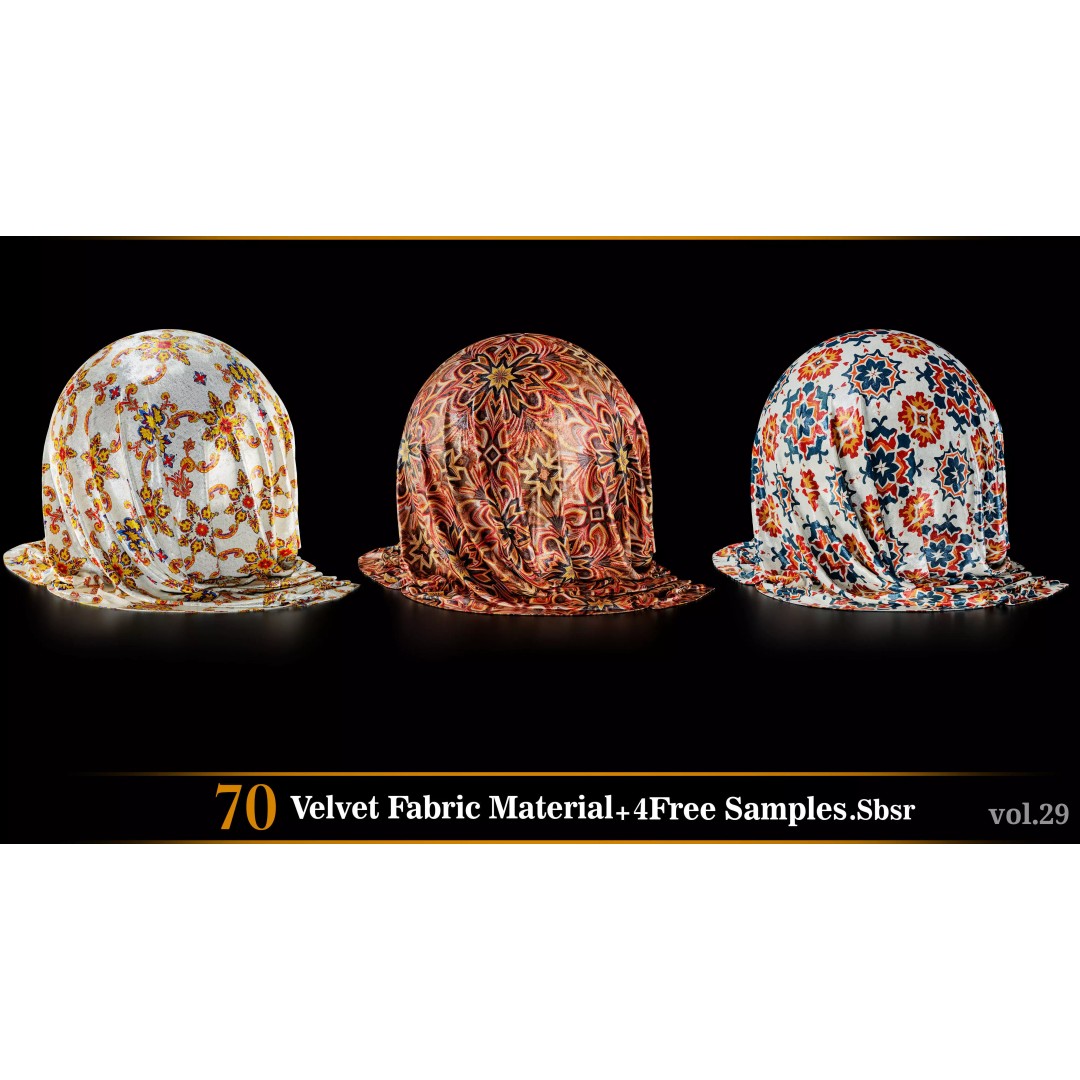 Velvet Fabric Material 3D Model – Textures for Game Art, SBSAR - View 20