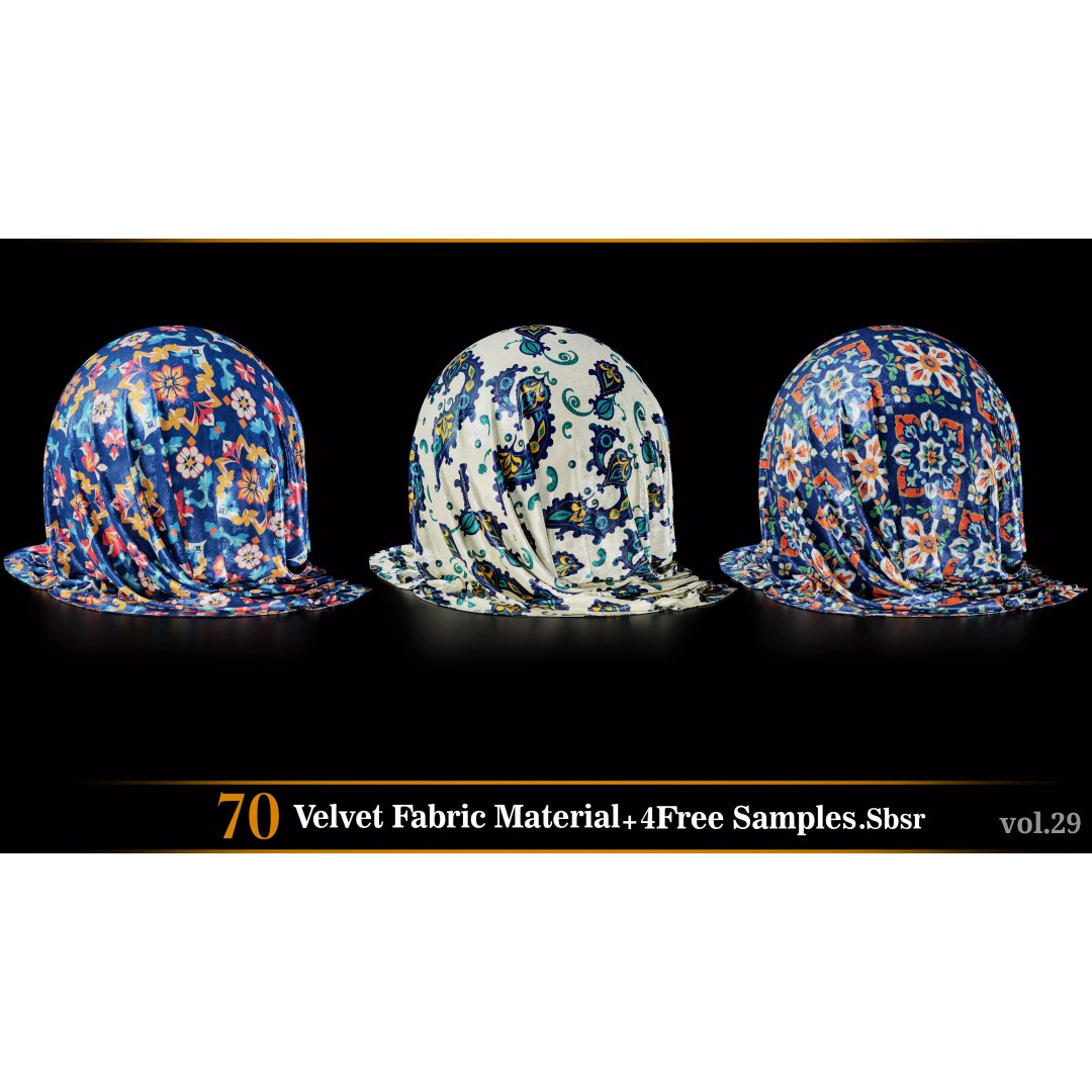 Velvet Fabric Material 3D Model – Textures for Game Art, SBSAR - View 22