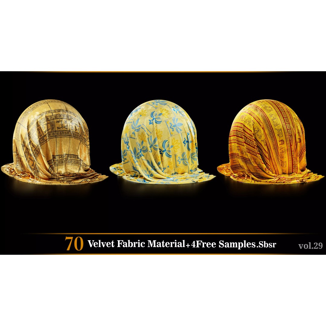 Velvet Fabric Material 3D Model – Textures for Game Art, SBSAR - View 5