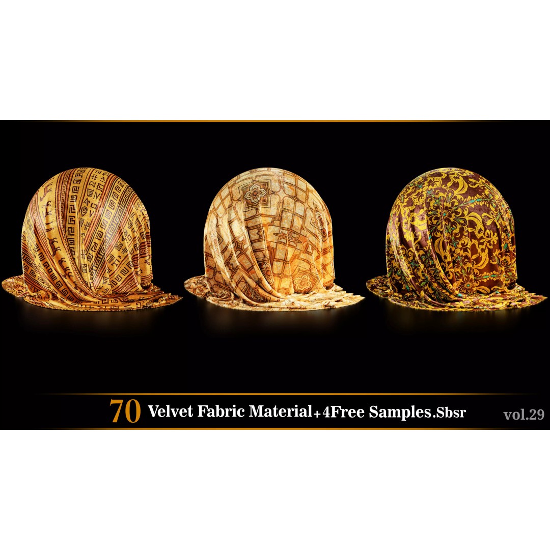 Velvet Fabric Material 3D Model – Textures for Game Art, SBSAR - View 6