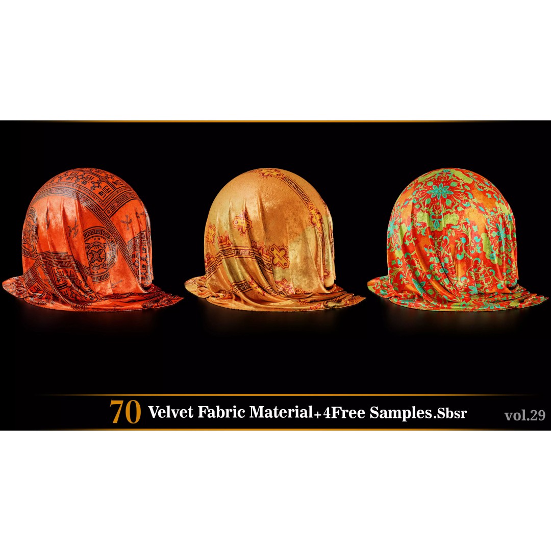 Velvet Fabric Material 3D Model – Textures for Game Art, SBSAR - View 7