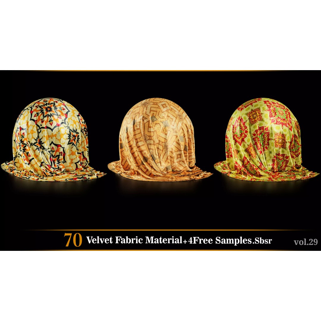 Velvet Fabric Material 3D Model – Textures for Game Art, SBSAR - View 8
