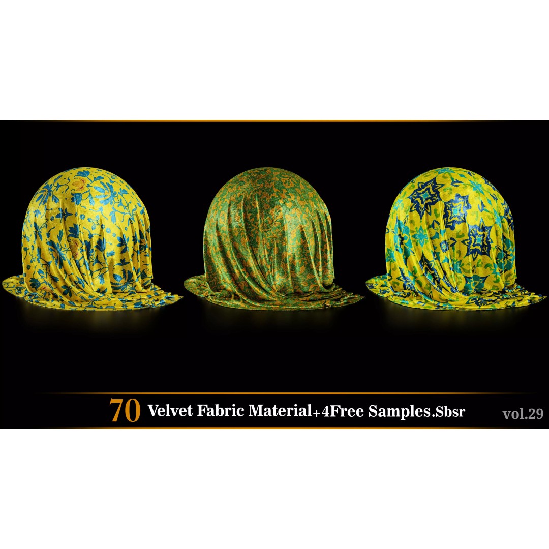 Velvet Fabric Material 3D Model – Textures for Game Art, SBSAR - View 9