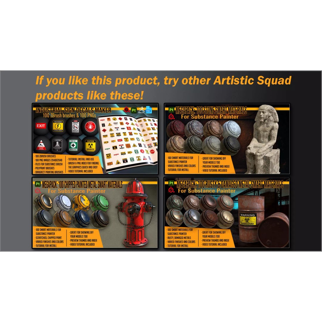 100 Gemstone Smart Materials 3D Model – PBR Textures for Substance Painter