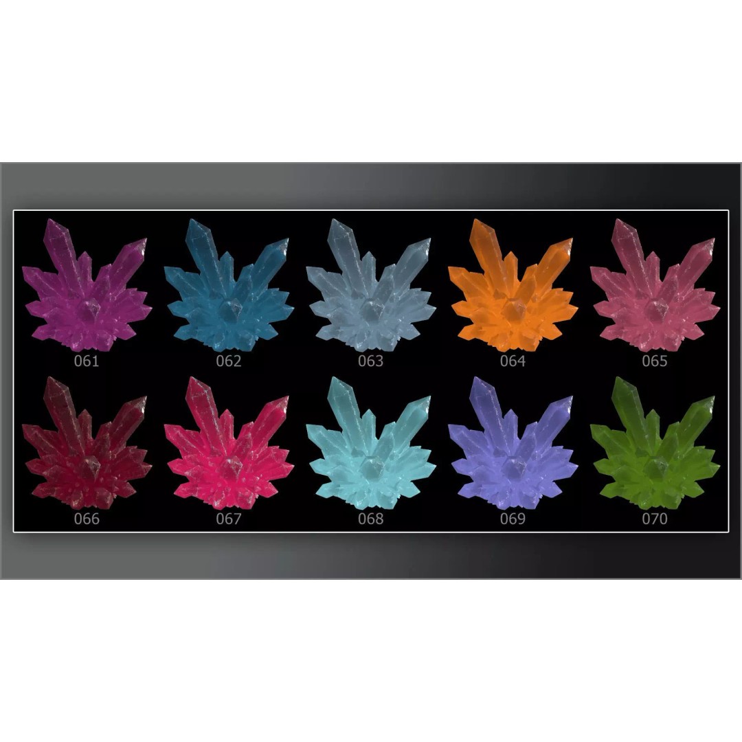 100 Gemstone Smart Materials 3D Model – PBR Textures for Substance Painter - View 11