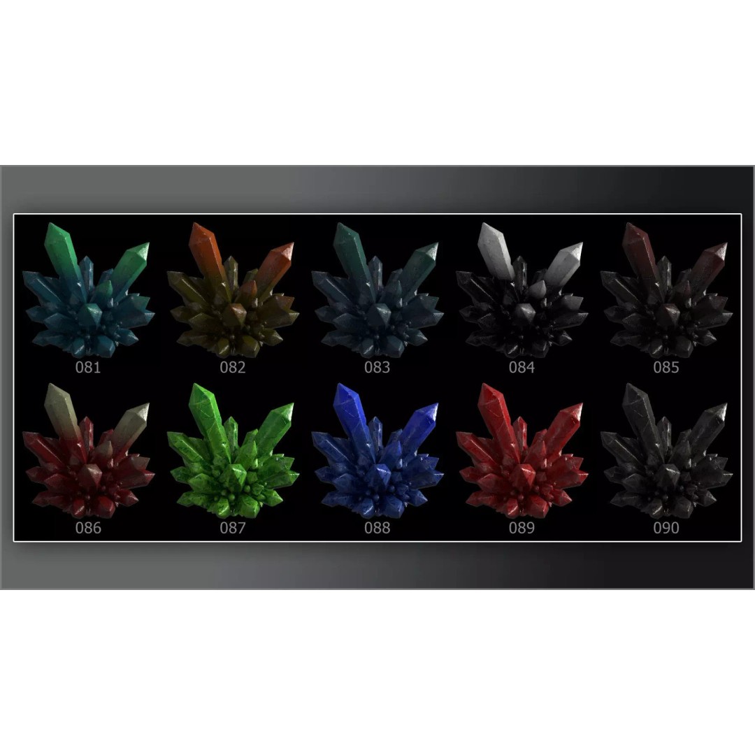 100 Gemstone Smart Materials 3D Model – PBR Textures for Substance Painter - View 13